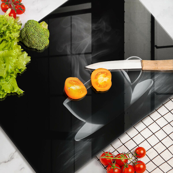 Glas Herdabdeckplatte Heiße Tasse Kaffee