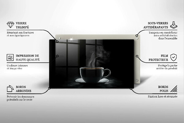 Glas Herdabdeckplatte Heiße Tasse Kaffee