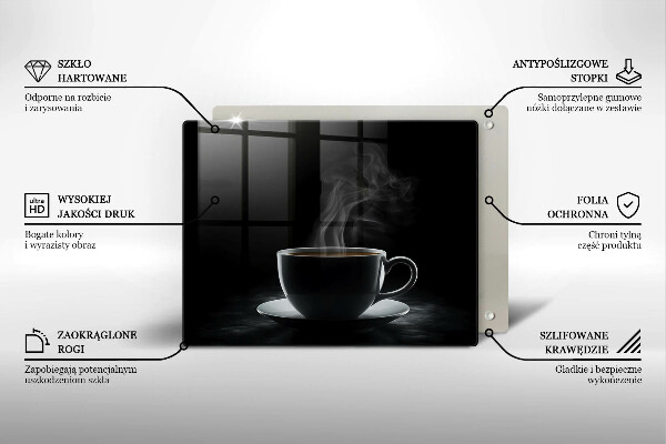 Glas Herdabdeckplatte Heiße Tasse Kaffee