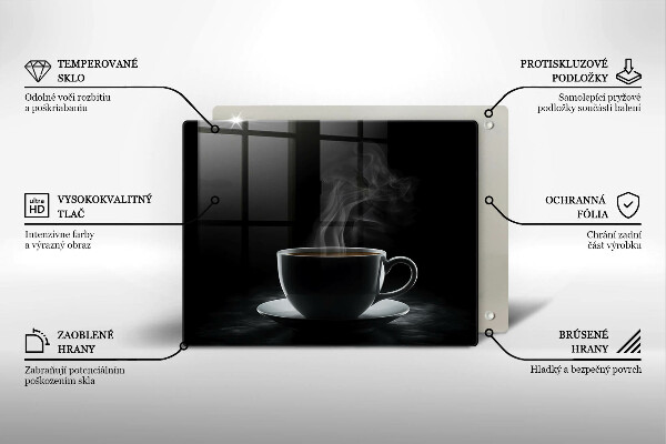 Glas Herdabdeckplatte Heiße Tasse Kaffee