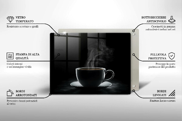 Glas Herdabdeckplatte Heiße Tasse Kaffee