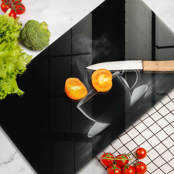 Glas Herdabdeckplatte Heiße Tasse Kaffee