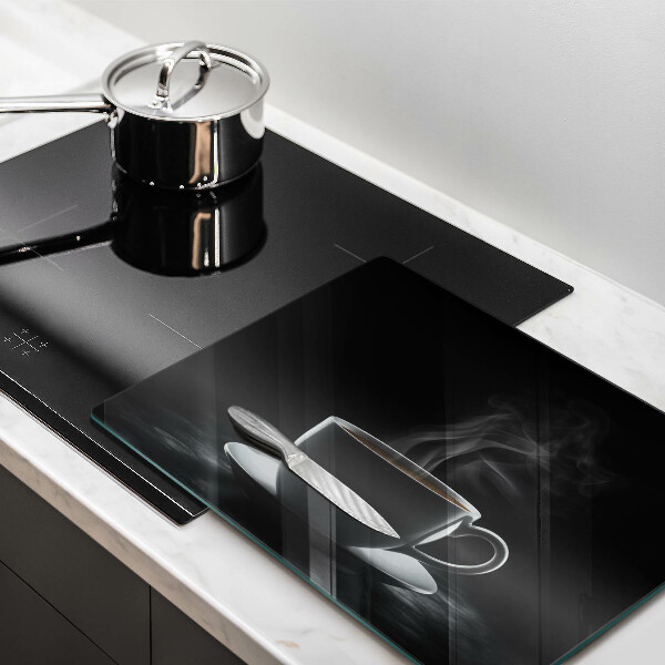 Glas Herdabdeckplatte Heiße Tasse Kaffee