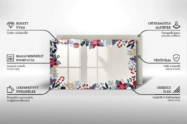 Glas Herdabdeckplatte Weihnachtsdekorationen