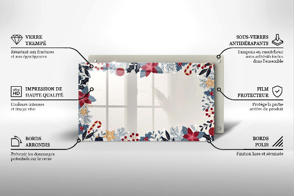 Glas Herdabdeckplatte Weihnachtsdekorationen