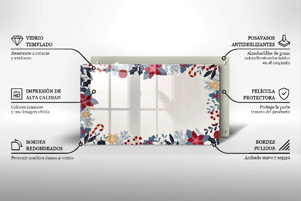 Glas Herdabdeckplatte Weihnachtsdekorationen