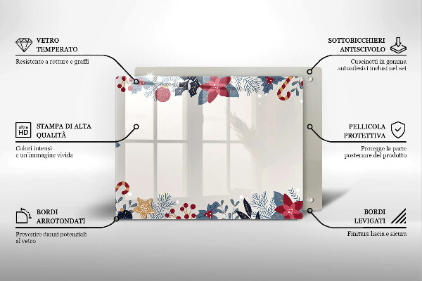 Glas Herdabdeckplatte Weihnachtsdekorationen