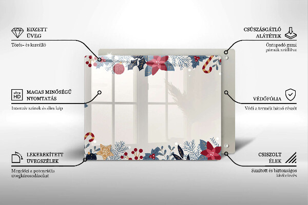 Glas Herdabdeckplatte Weihnachtsdekorationen