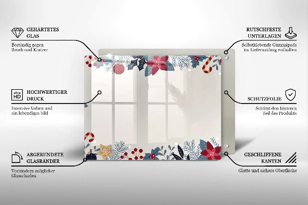 Glas Herdabdeckplatte Weihnachtsdekorationen