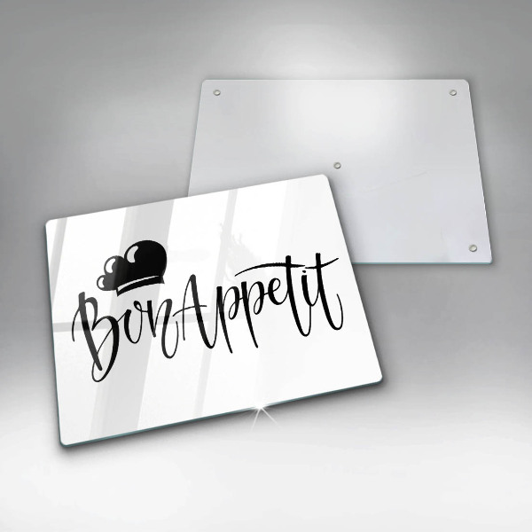 Glas Herdabdeckplatte Bon Appetit