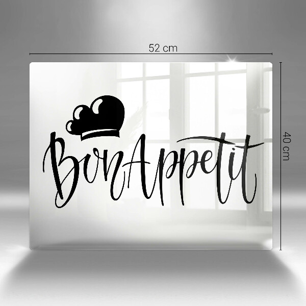 Glas Herdabdeckplatte Bon Appetit
