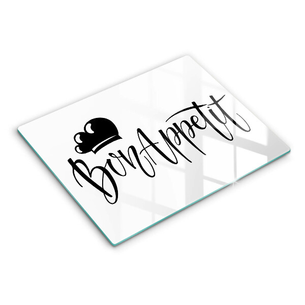 Glas Herdabdeckplatte Bon Appetit