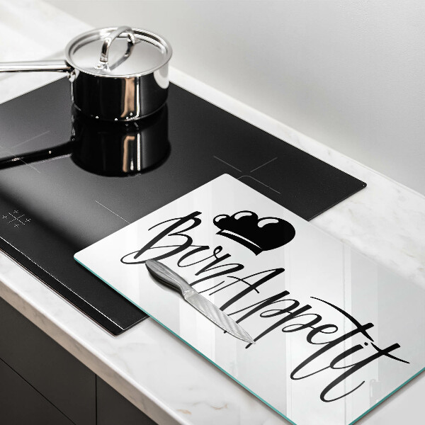 Glas Herdabdeckplatte Bon Appetit