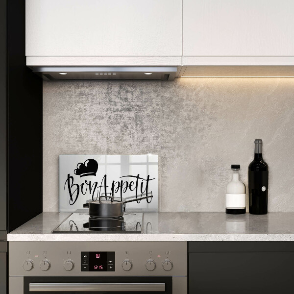 Glas Herdabdeckplatte Bon Appetit