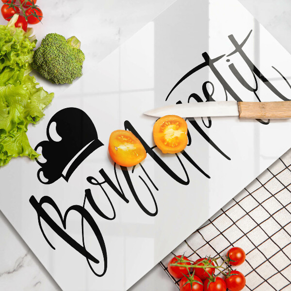 Glas Herdabdeckplatte Bon Appetit