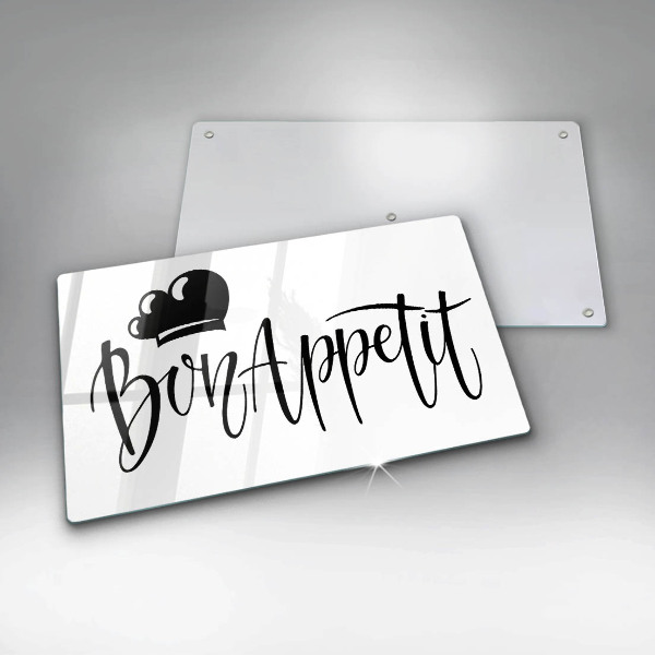 Glas Herdabdeckplatte Bon Appetit