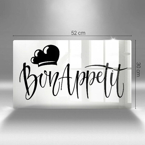 Glas Herdabdeckplatte Bon Appetit