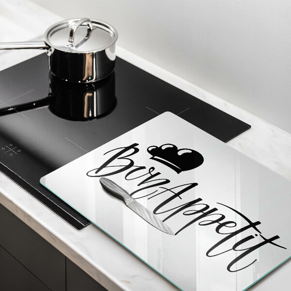 Glas Herdabdeckplatte Bon Appetit