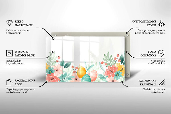 Glas Herdabdeckplatte Ostereier