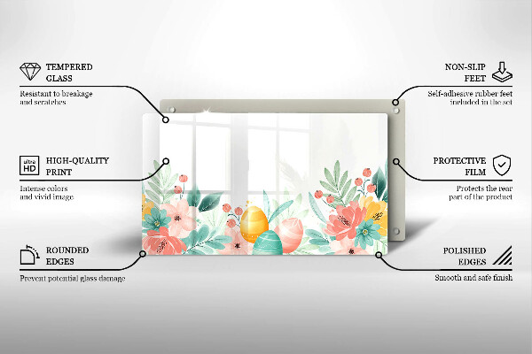 Glas Herdabdeckplatte Ostereier