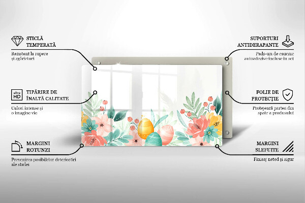 Glas Herdabdeckplatte Ostereier