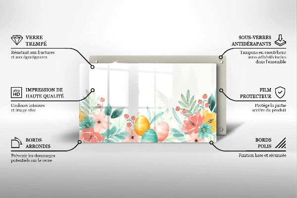 Glas Herdabdeckplatte Ostereier