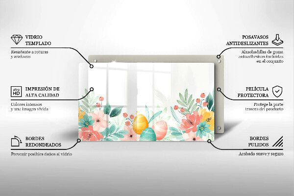 Glas Herdabdeckplatte Ostereier