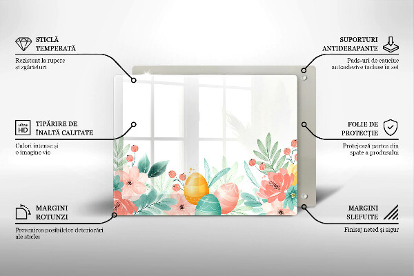 Glas Herdabdeckplatte Ostereier