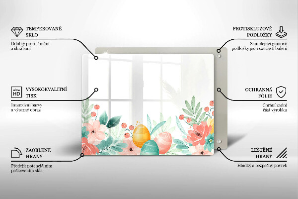 Glas Herdabdeckplatte Ostereier