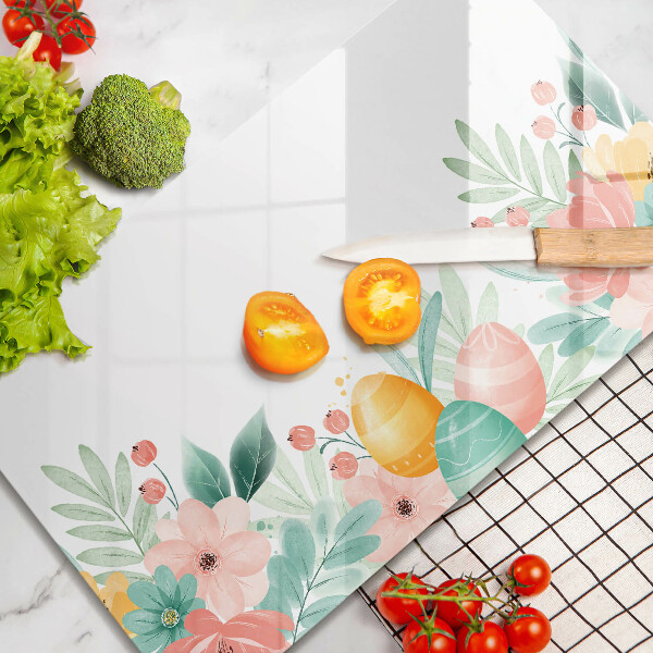 Glas Herdabdeckplatte Ostereier