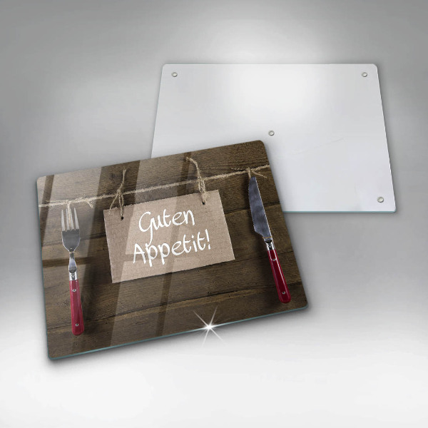 Glas Herdabdeckplatte Guten Apetit