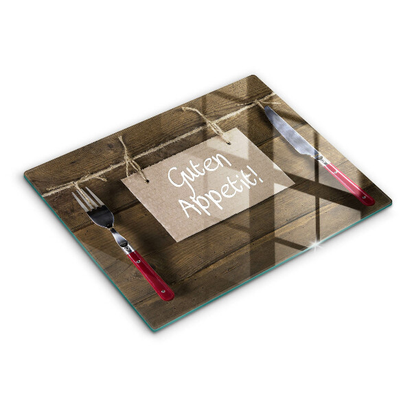 Glas Herdabdeckplatte Guten Apetit