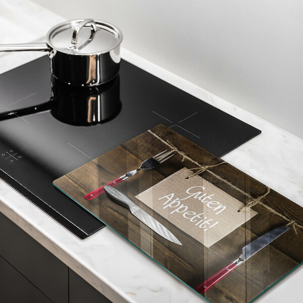 Glas Herdabdeckplatte Guten Apetit