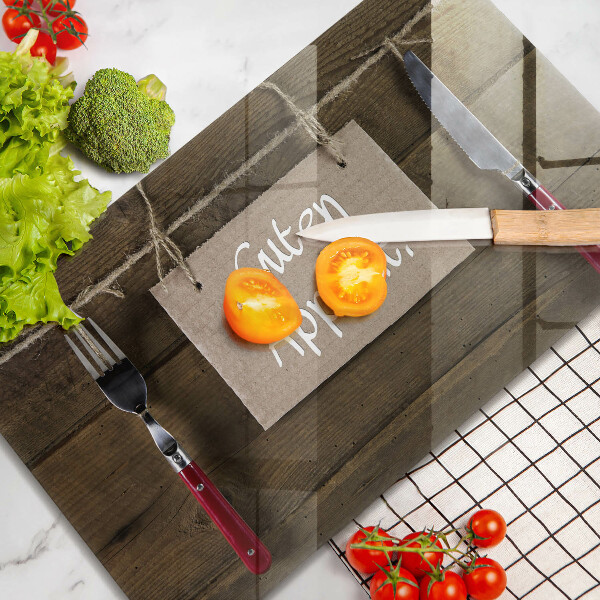 Glas Herdabdeckplatte Guten Apetit