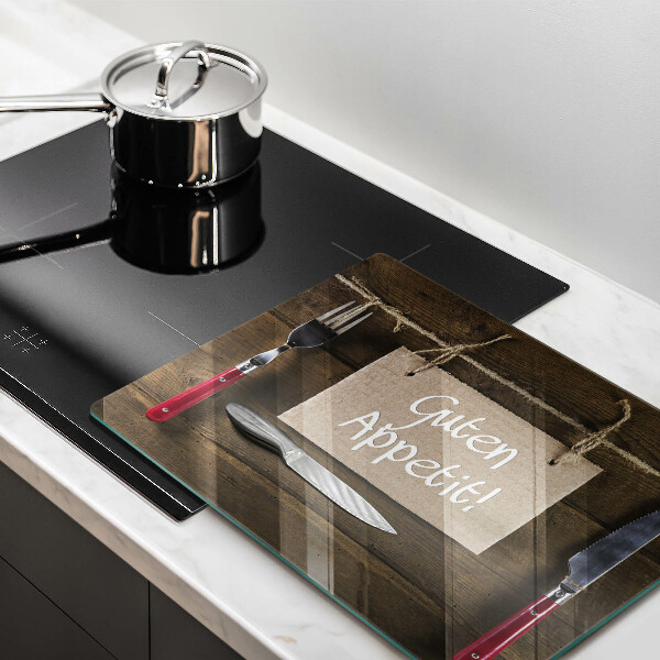 Glas Herdabdeckplatte Guten Apetit