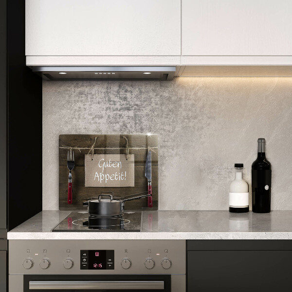 Glas Herdabdeckplatte Guten Apetit