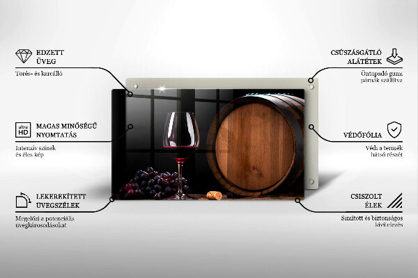 Glas Herdabdeckplatte Fassweinglas