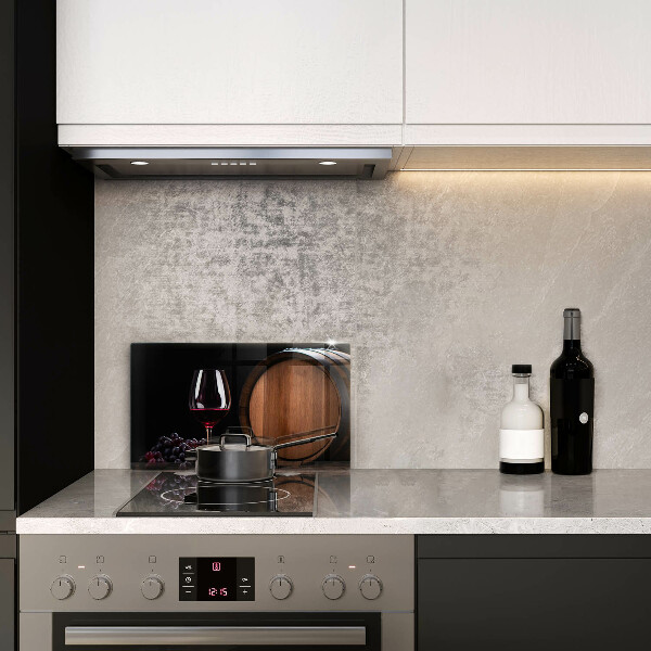 Glas Herdabdeckplatte Fassweinglas