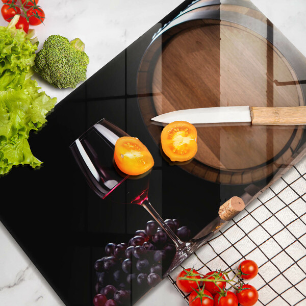 Glas Herdabdeckplatte Fassweinglas