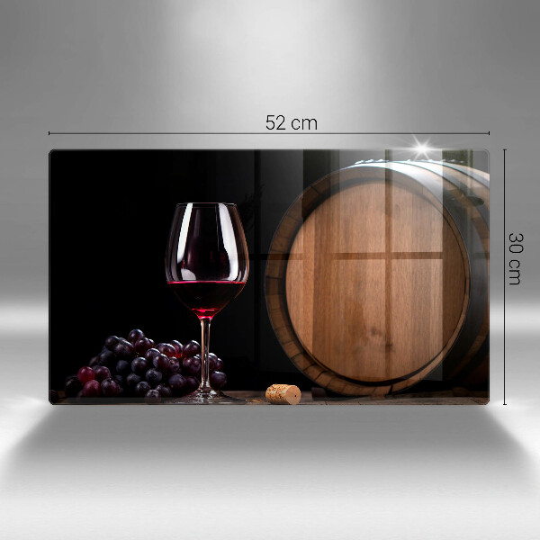 Glas Herdabdeckplatte Fassweinglas