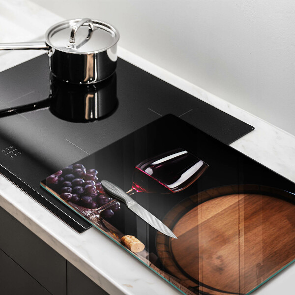 Glas Herdabdeckplatte Fassweinglas