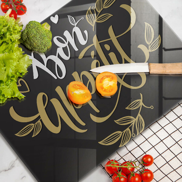 Glas Herdabdeckplatte Bon Appetit