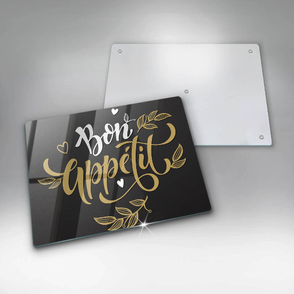 Glas Herdabdeckplatte Bon Appetit