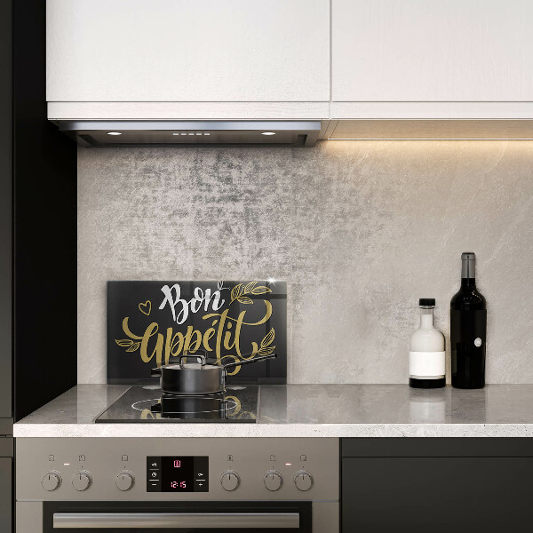 Glas Herdabdeckplatte Bon Appetit