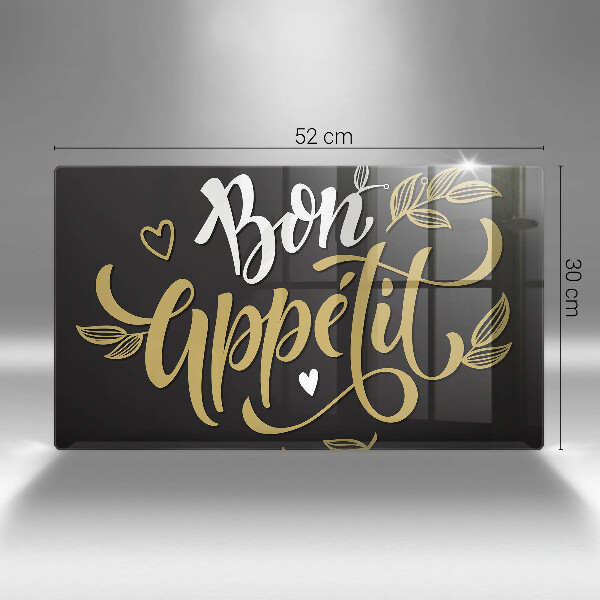 Glas Herdabdeckplatte Bon Appetit