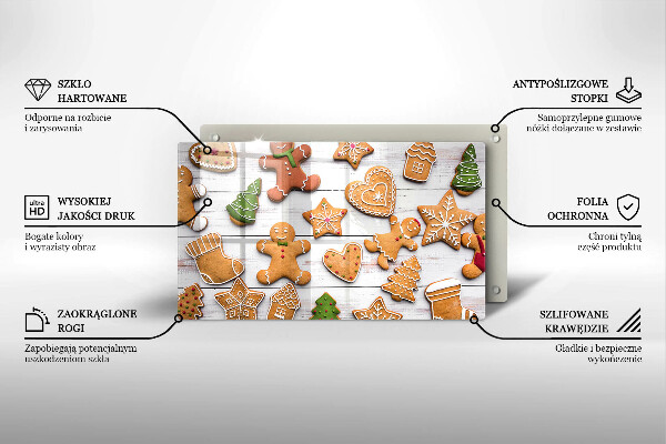 Glas Herdabdeckplatte Weihnachtslebkuchen