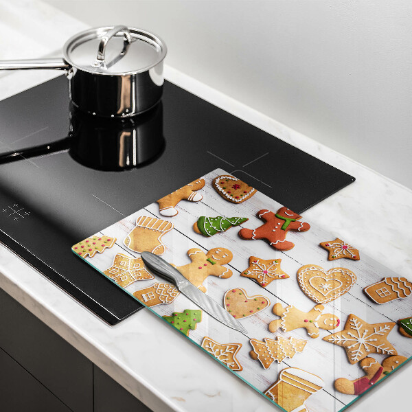 Glas Herdabdeckplatte Weihnachtslebkuchen