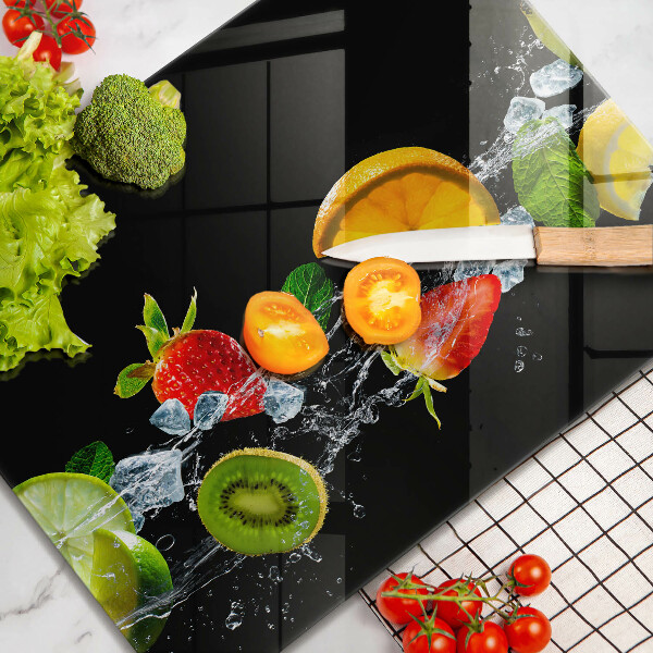 Glas Herdabdeckplatte Früchte im Wasser