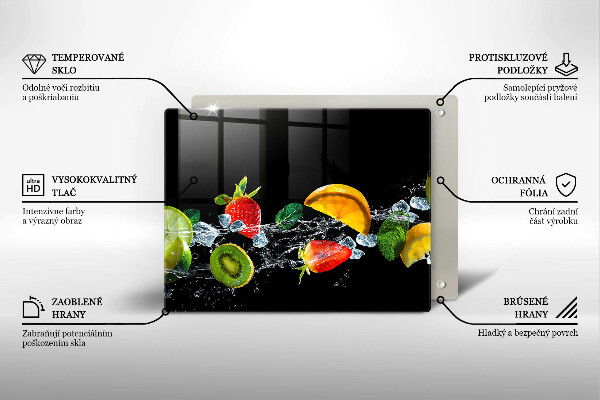 Glas Herdabdeckplatte Früchte im Wasser