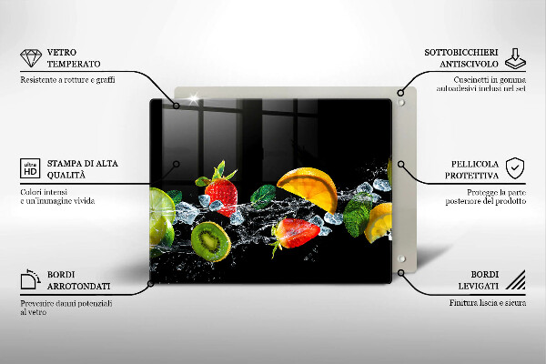 Glas Herdabdeckplatte Früchte im Wasser